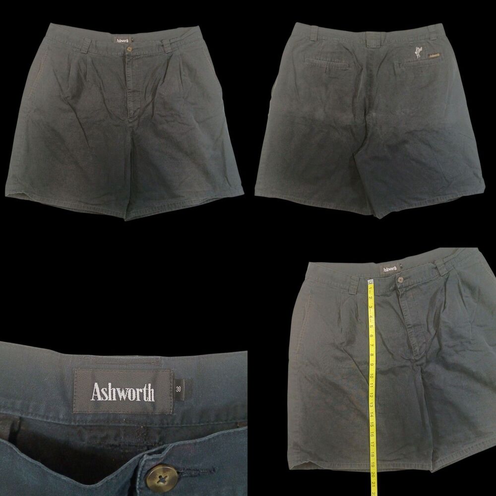 ASHWORTH Golf-charcoal Flat Front Size W38